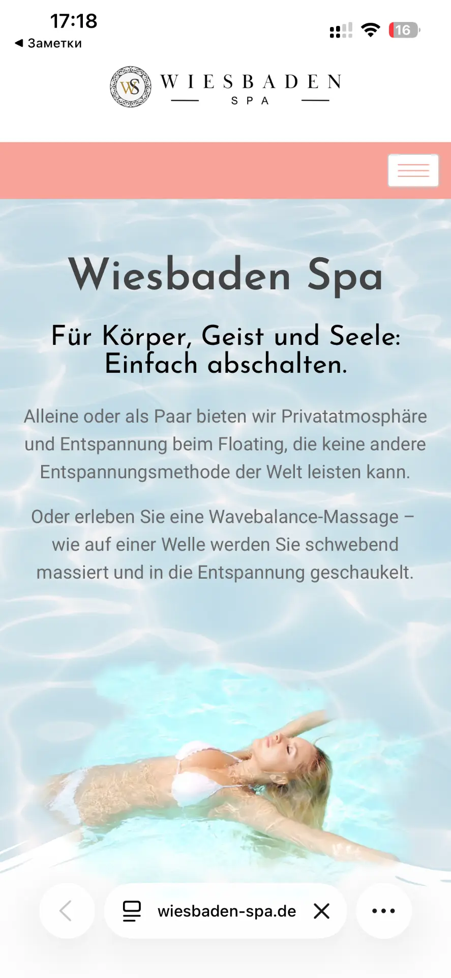Wiesbaden SPA'nın eski mobil ana sayfası